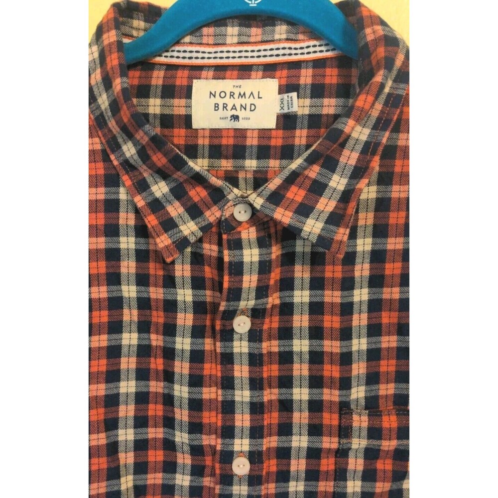 THE NORMAL BRAND Men's LS Cotton Soft Flannel Button Up Shirt Plaid Size XXL - Picture 4 of 8
